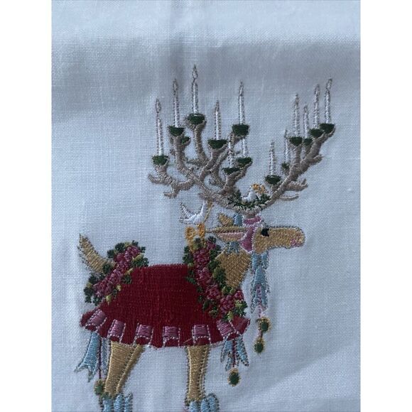 *Rare*NWT Patience Brewster “Donna Dash-Away” Reindeer Holiday Guest Tea Towel - Picture 3 of 6